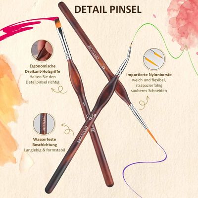 Top Modellbau Fein Detail Malpinsel Pinsel Set Acryl und ölfarben